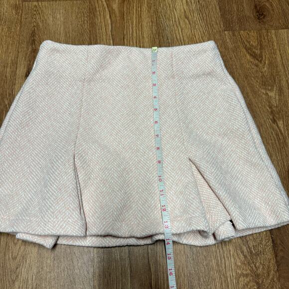 C&A Duda Beat Pink Tweed Pleated Mini Skirt Size Small Preppy Rosa Boucle - Picture 11 of 11